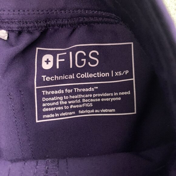 Figs Scrub Pants Womens XS Petite Zamora Jogger Workwear Digital Grape RN Nurse - Picture 11 of 13